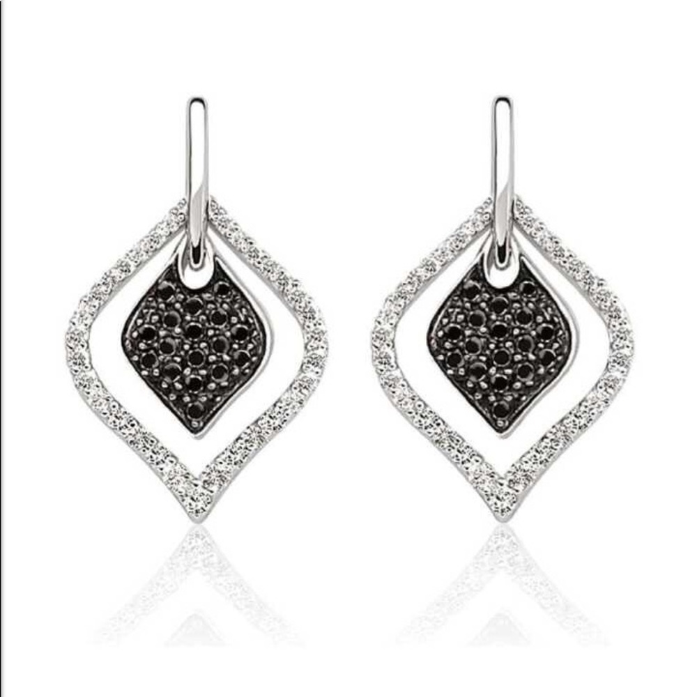 Black & White Double Dangle Earrings 5/8ct. T.W.